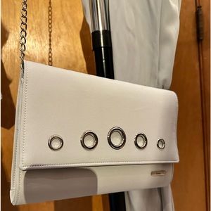 Luna Light Grey Handbag with metal detail